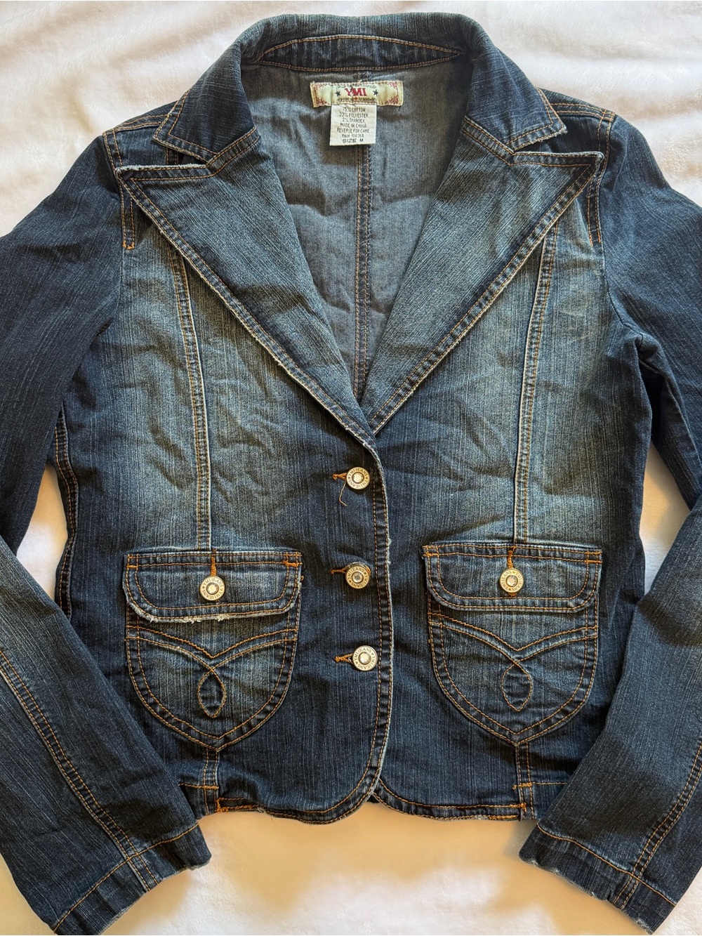YMI Dark Blue Tailored Denim Blazer